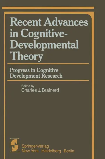Cover of Recent Advances in Cognitive-Developmental Theory