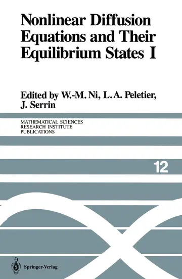 Cover of Nonlinear Diffusion Equations and Their Equilibrium States I