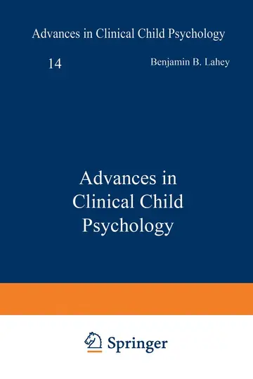 Cover of Advances in Clinical Child Psychology