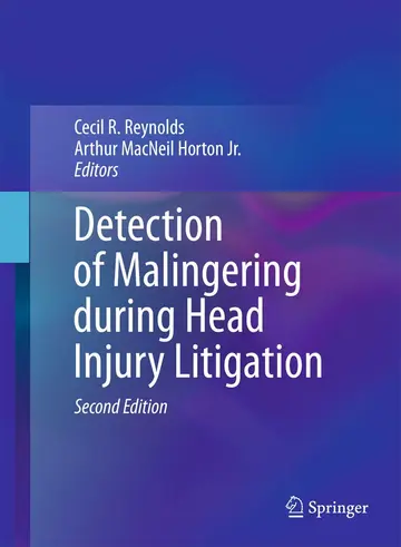 Cover of Detection of Malingering during Head Injury Litigation