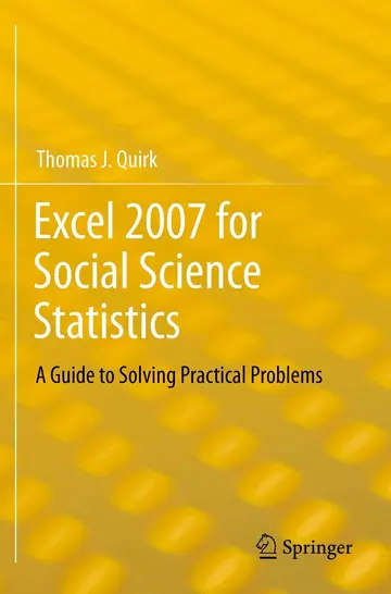 Cover of Excel 2007 for Social Science Statistics