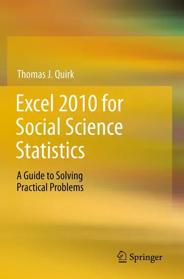 Cover of Excel 2010 for Social Science Statistics