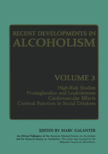 Cover of Recent Developments in Alcoholism