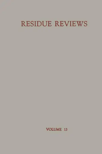 Cover of Residue Reviews