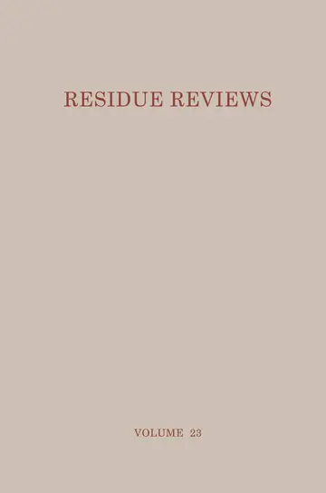 Cover of Residue Reviews