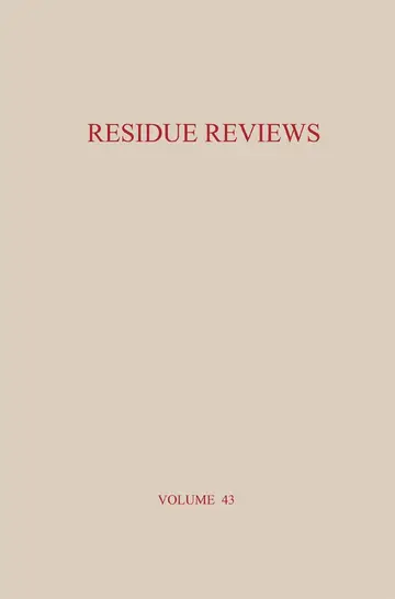 Cover of Residue Reviews