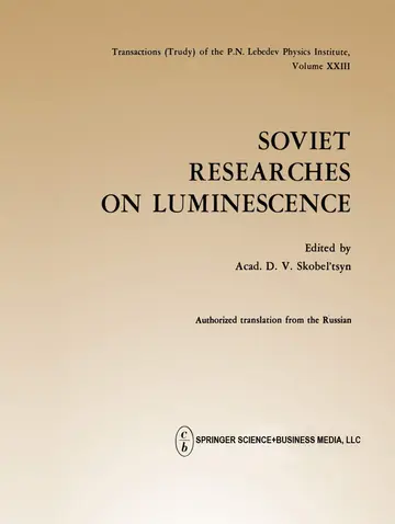 Cover of Soviet Researches on Luminescence