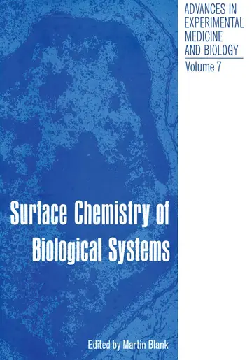 Cover of Surface Chemistry of Biological Systems