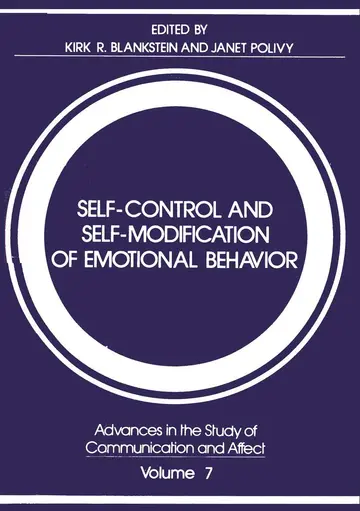 Cover of Self-Control and Self-Modification of Emotional Behavior