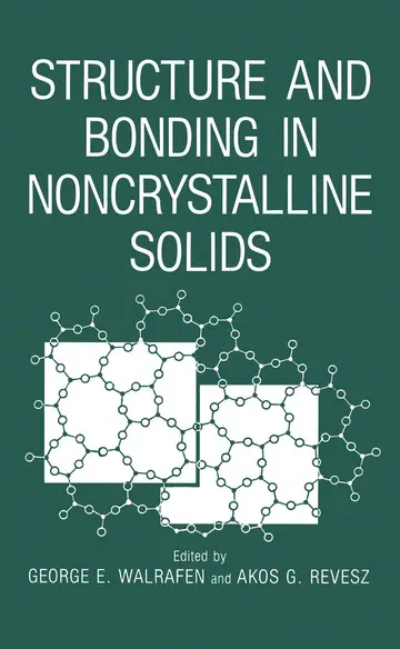 Cover of Structure and Bonding in Noncrystalline Solids