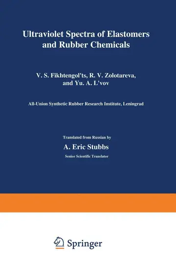 Cover of Ultraviolet Spectra of Elastomers and Rubber Chemicals