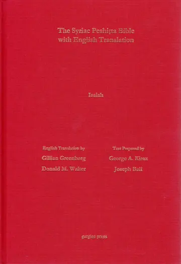 Cover of The Book of Isaiah According to the Syriac Peshitta Version with English Translation