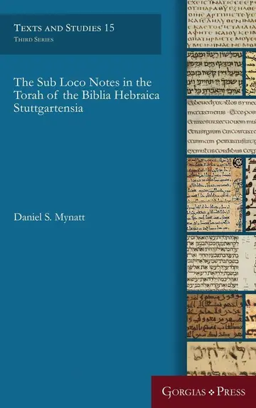 Cover of The Sub Loco Notes in the Torah of the Biblia Hebraica Stuttgartensia