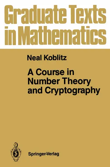 Cover of A Course in Number Theory and Cryptography 2nd ed