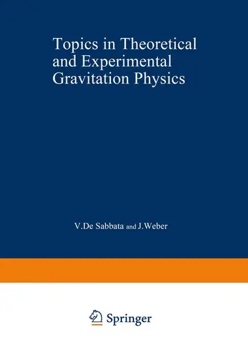 Cover of Topics in Theoretical and Experimental Gravitation Physics