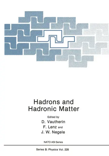 Cover of Hadrons and Hadronic Matter