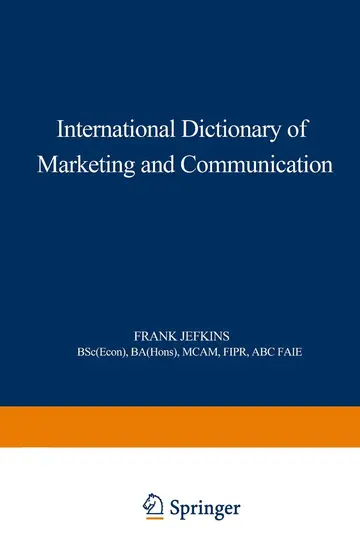 Cover of International Dictionary of Marketing and Communication