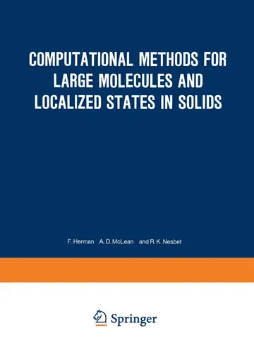 Cover of Computational Methods for Large Molecules and Localized States in Solids