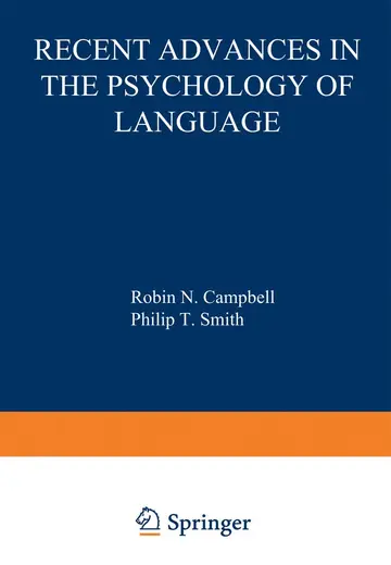 Cover of Recent Advances in the Psychology of Language