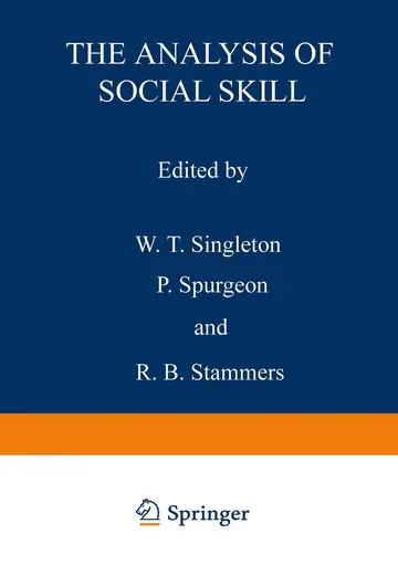 Cover of The Analysis of Social Skill