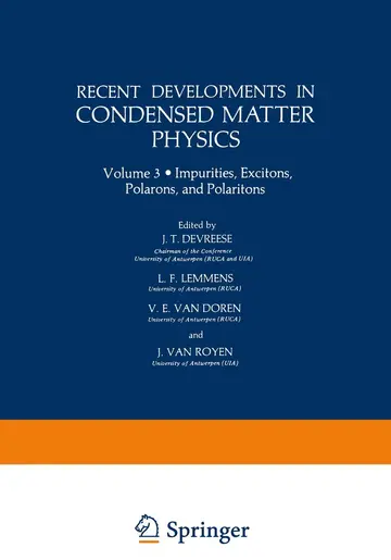 Cover of Recent Developments in Condensed Matter Physics