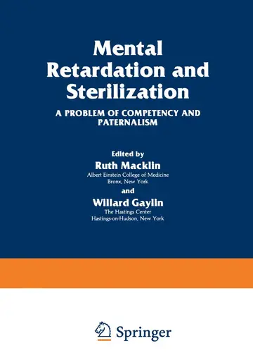 Cover of Mental Retardation and Sterilization