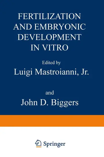 Cover of Fertilization and Embryonic Development in Vitro