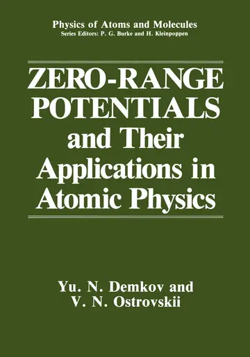 Cover of Zero-range Potentials and Their Applications in Atomic Physics