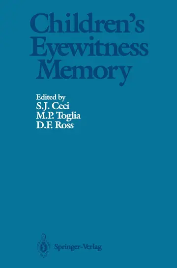 Cover of Children’s Eyewitness Memory
