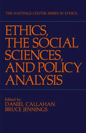 Cover of Ethics, the Social Sciences, and Policy Analysis