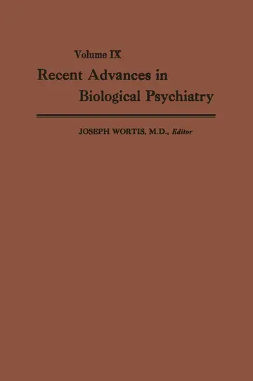 Cover of Recent Advances in Biological Psychiatry