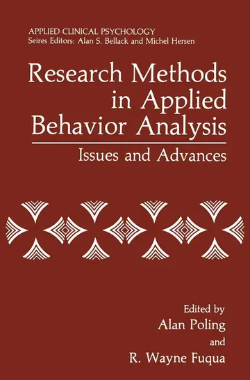 Cover of Research Methods in Applied Behavior Analysis