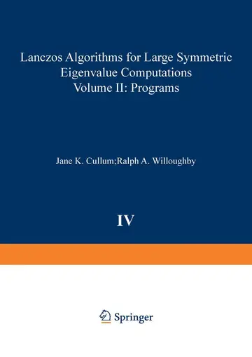 Cover of Lanczos Algorithms for Large Symmetric Eigenvalue Computations Vol. II Programs