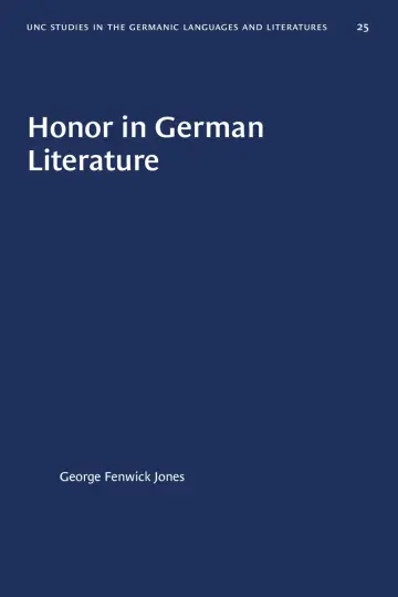 Cover of Honor in German Literature