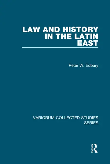 Cover of Law and History in the Latin East