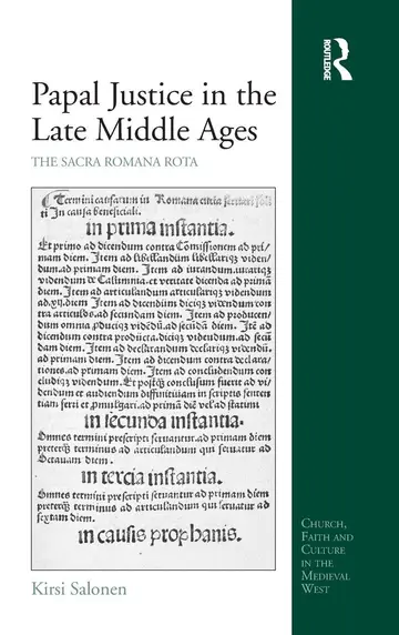 Cover of Papal Justice in the Late Middle Ages