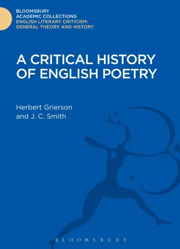 Cover of A Critical History of English Poetry
