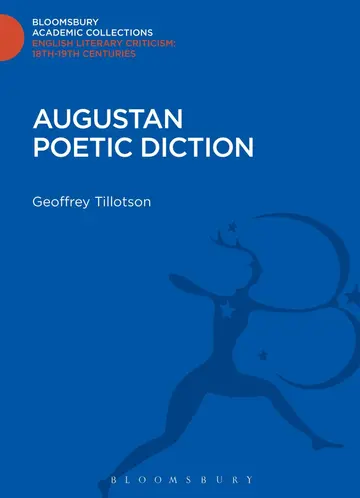 Cover of Augustan Poetic Diction