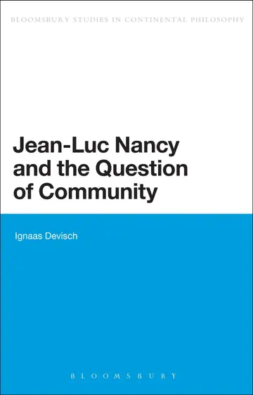 Cover of Jean-Luc Nancy and the Question of Community