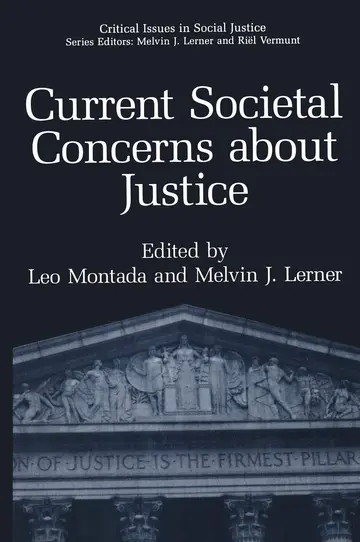 Cover of Current Societal Concerns about Justice