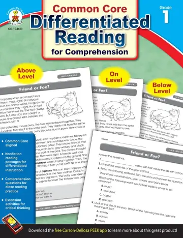 Cover of Common Core Differentiated Reading for Comprehension, Grade 1