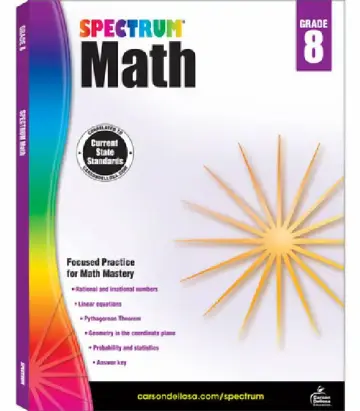 Cover of Spectrum Math Workbook, Grade 8