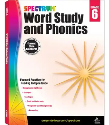 Cover of Spectrum Word Study and Phonics, Grade 6