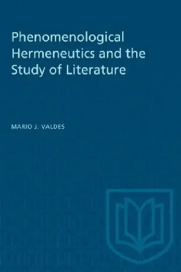 Cover of Phenomenological Hermeneutics and the Study of Literature