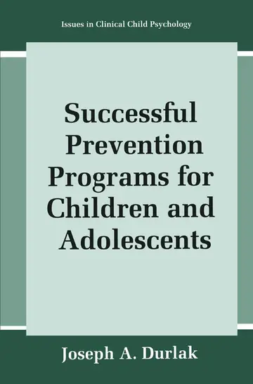Cover of Successful Prevention Programs for Children and Adolescents