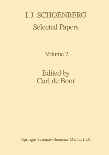 Cover of I. J. Schoenberg Selected Papers