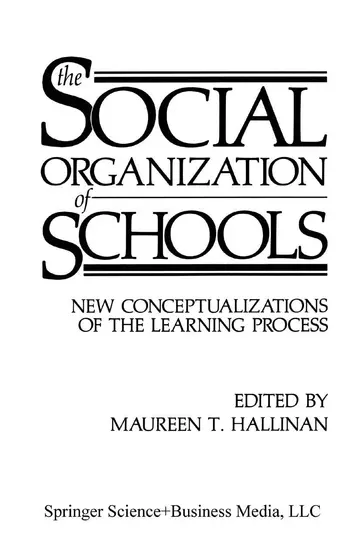 Cover of The Social Organization of Schools