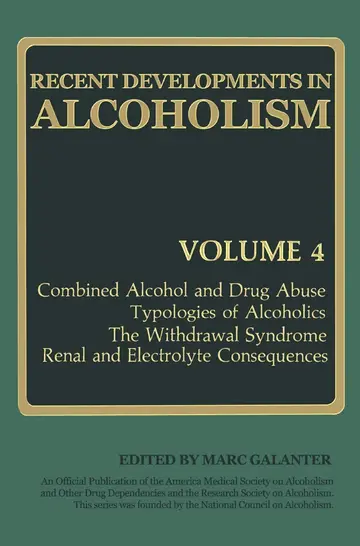 Cover of Recent Developments in Alcoholism
