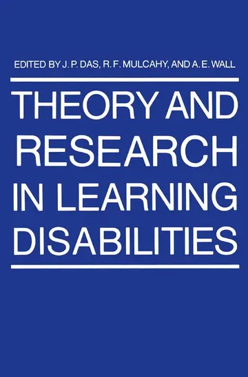 Cover of Theory and Research in Learning Disabilities