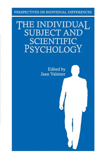 Cover of The Individual Subject and Scientific Psychology